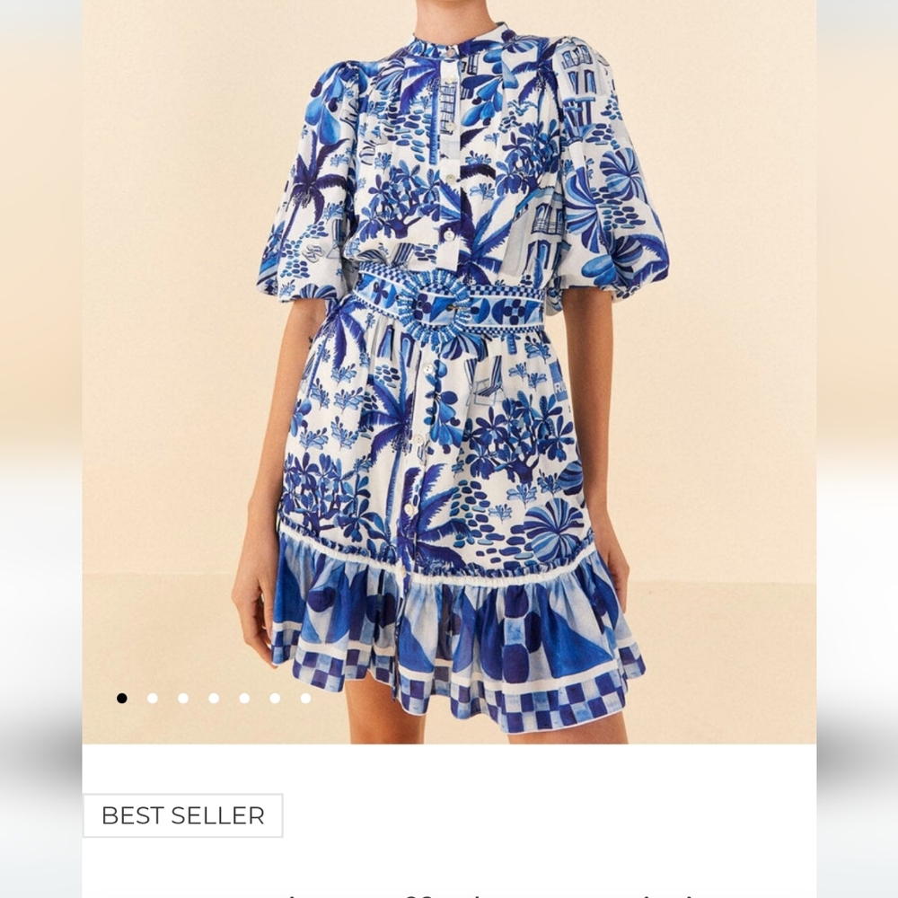 Farm Rio Puff Sleeve Mini Dress
